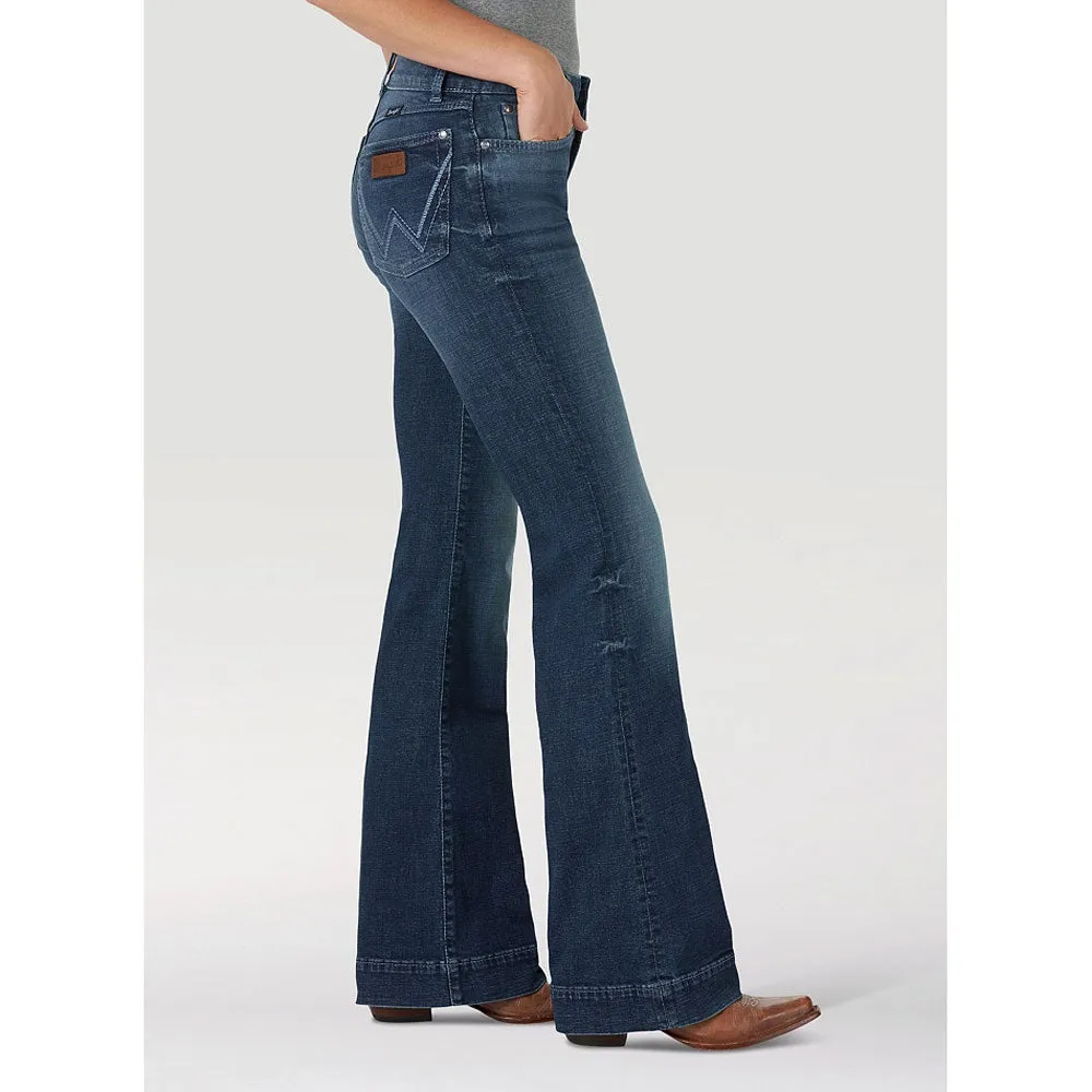 09MWWUD Wrangler Women's Retro Mae Wide Leg Trouser Jean in Dillon