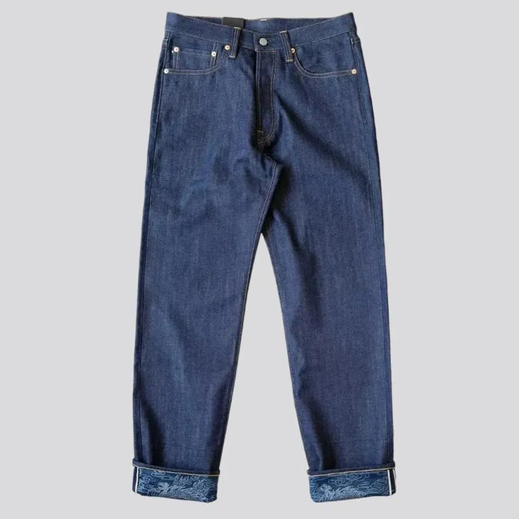 14oz dragon-lining selvedge jeans for men