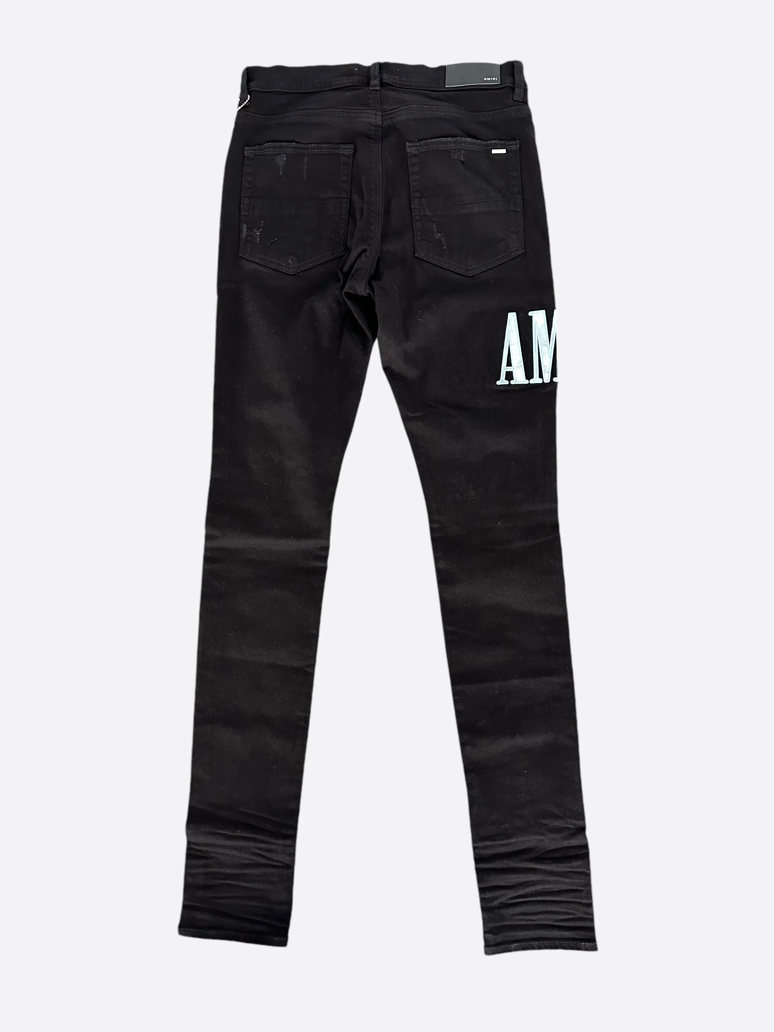 Amiri Black Tie-Dye Core Applique Logo Jeans