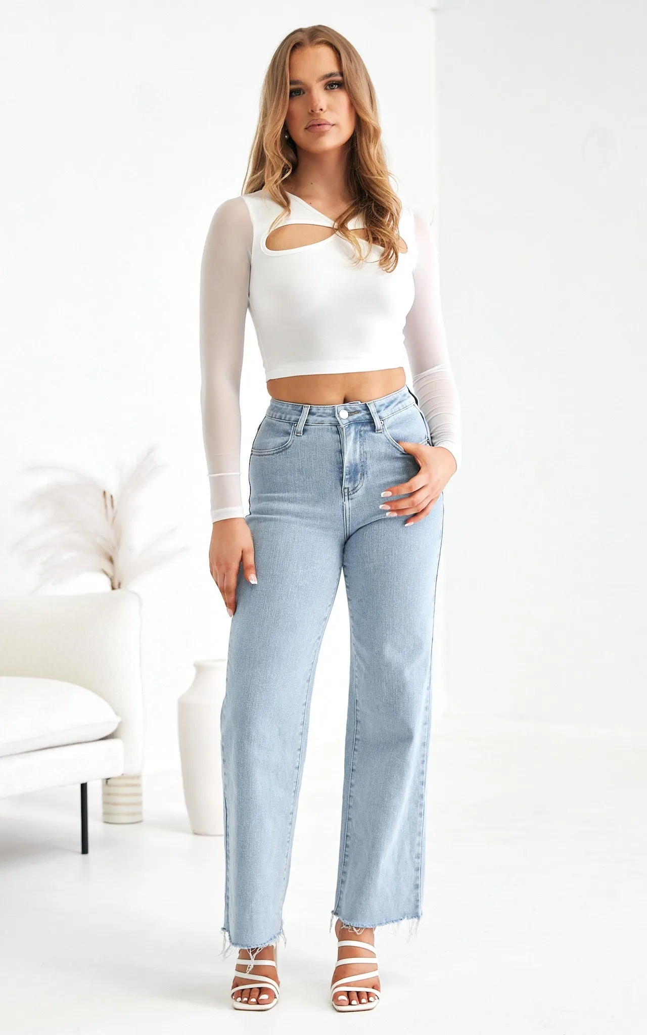 Aubreen Wide Jeans - Light Blue