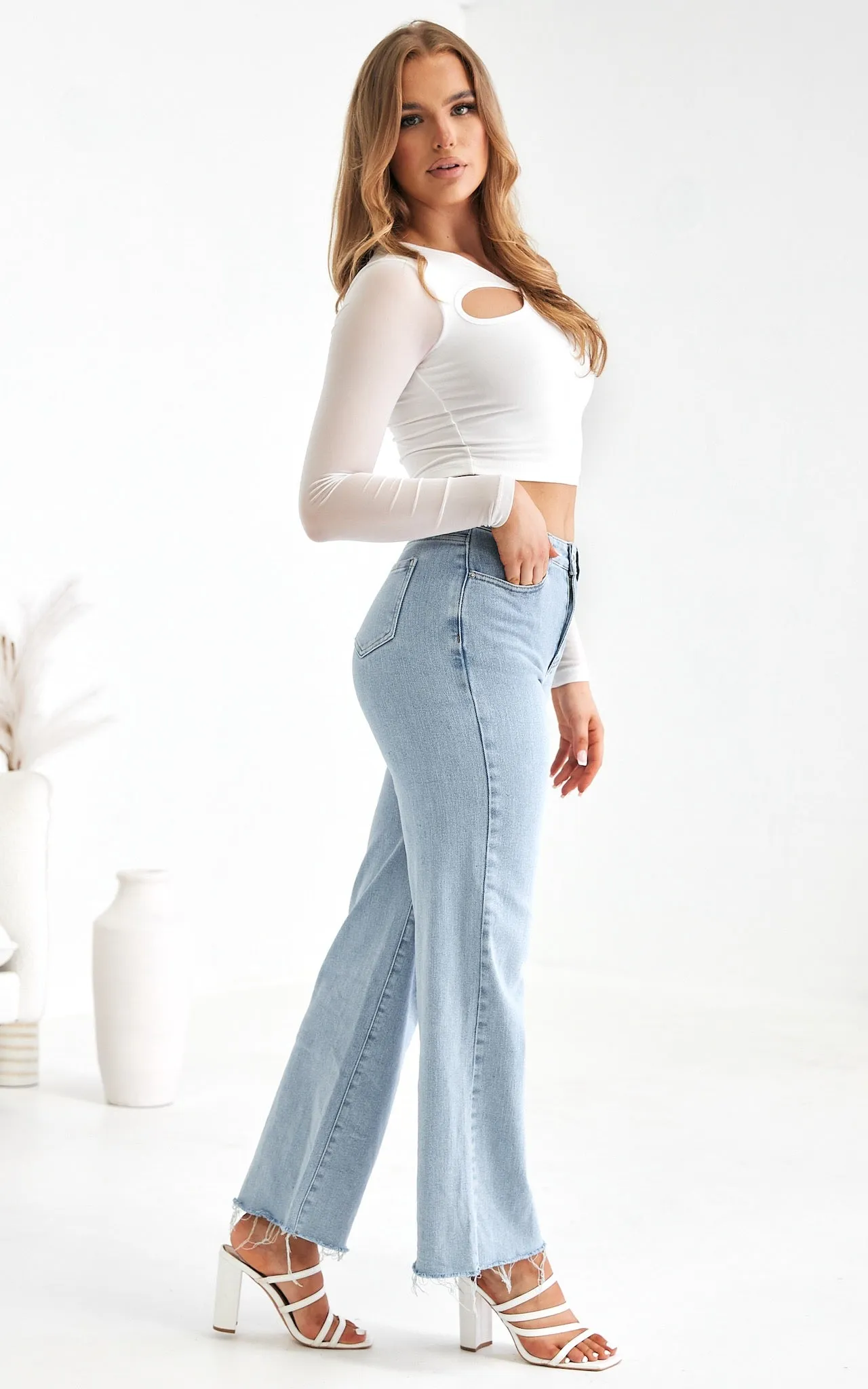 Aubreen Wide Jeans - Light Blue