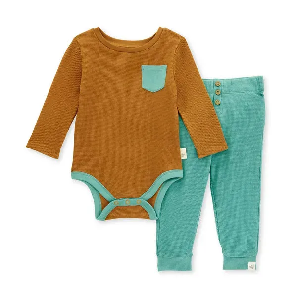 Burt's Bees Baby Organic Thermal Bodysuit & Pant Set