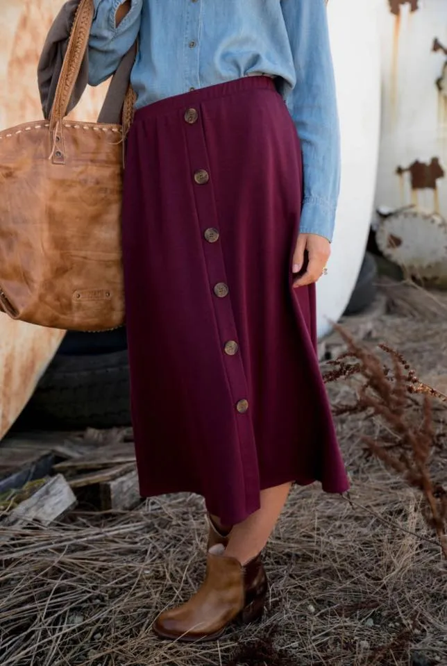 Button Down Midi Skirt