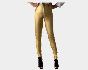 C1. Gold Royale Vegan-Leather jeans - The Milano