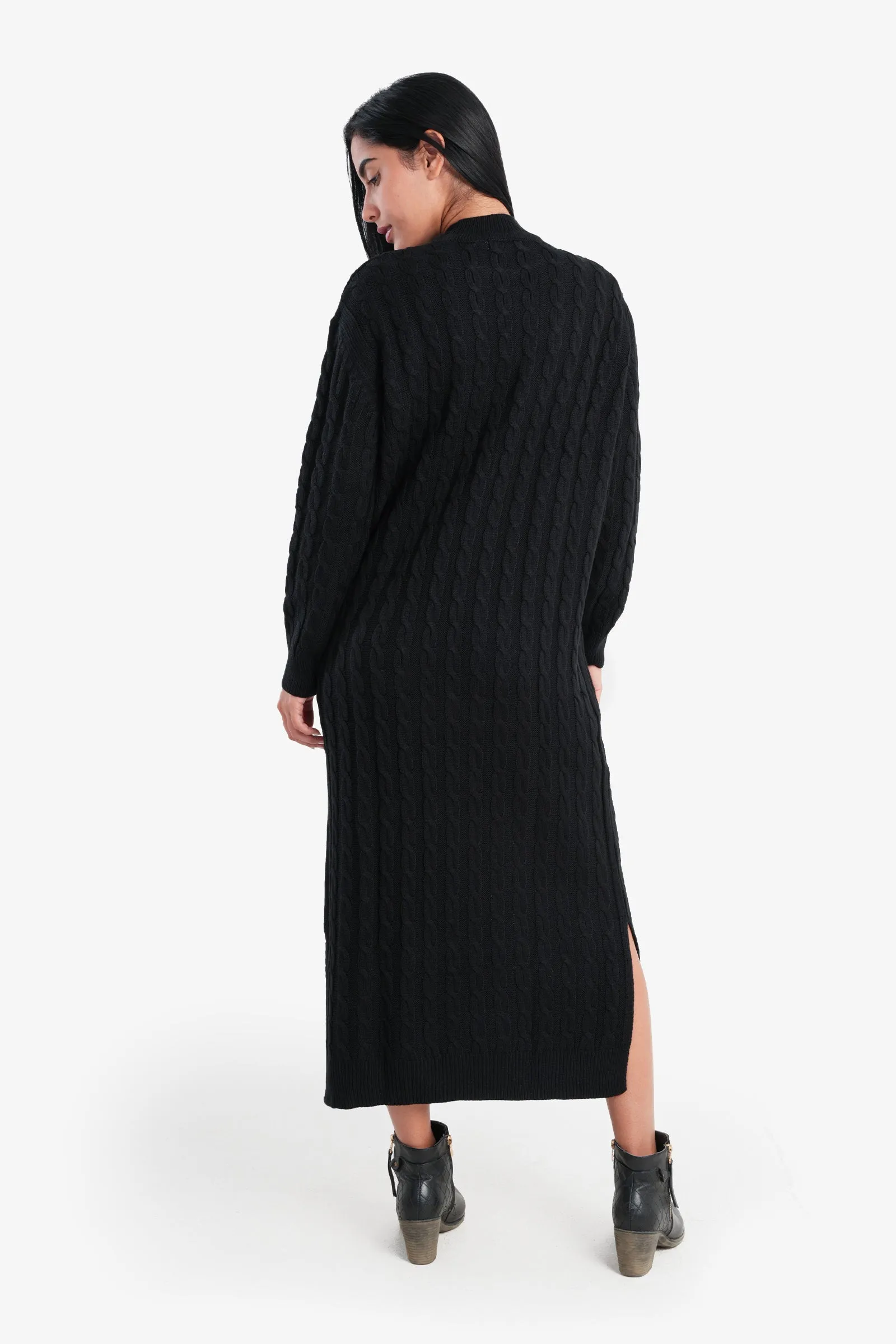 Cable Knitted Midi Dress