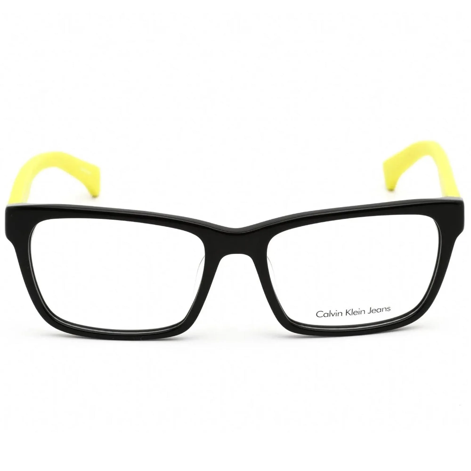 Calvin Klein Jeans Unisex Eyeglasses - Black Frame with Yellow Temple | CKJ957AF 001