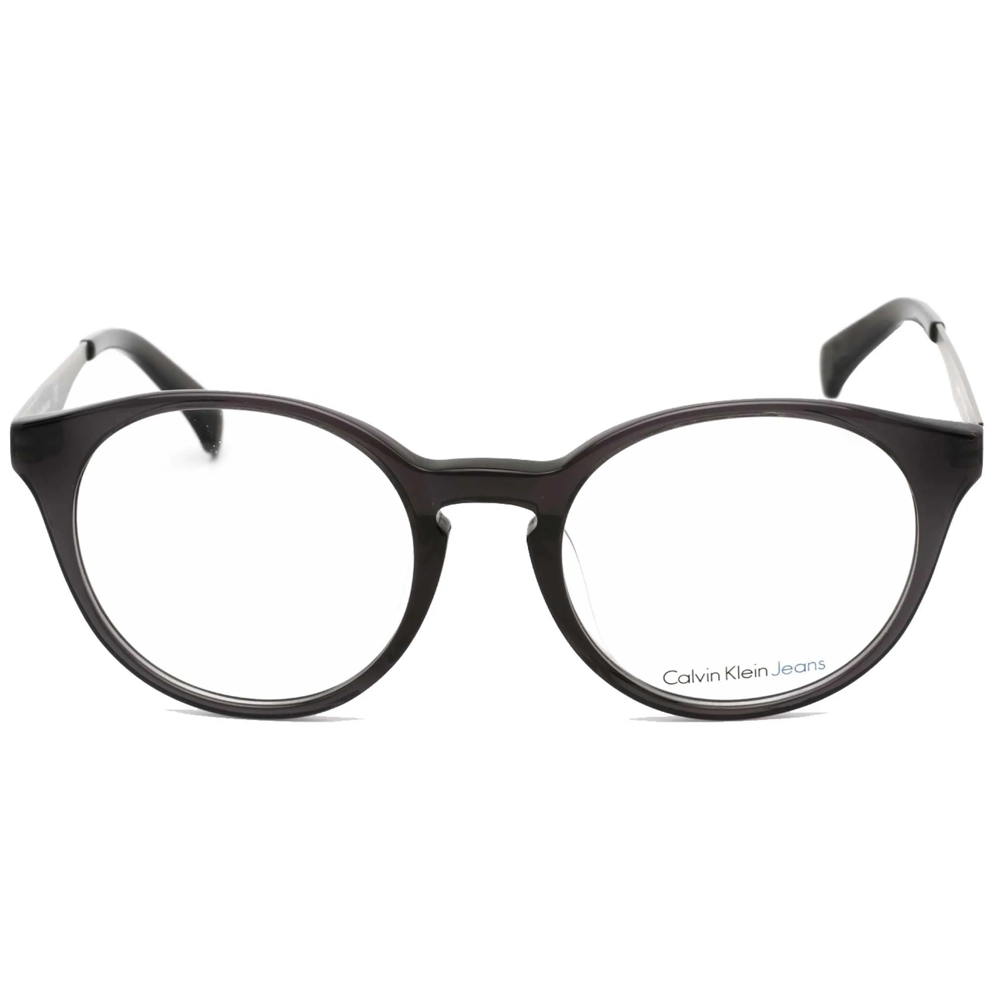 Calvin Klein Jeans Unisex Eyeglasses - Crystal Gray Round Plastic Frame | CKJ468AF 010