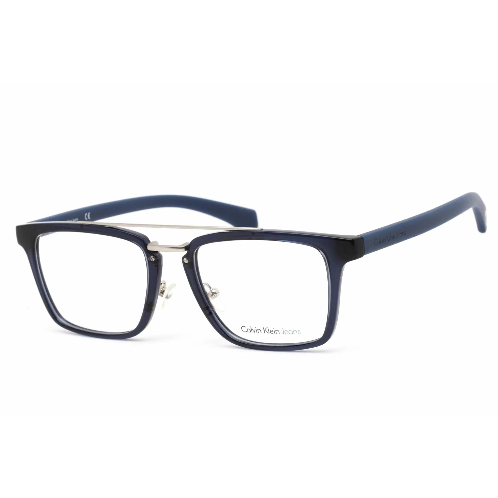 Calvin Klein Jeans Unisex Eyeglasses - Crystal Navy Aviator Plastic | CKJ793AF 405