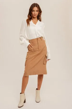 Camel Cargo Skirt