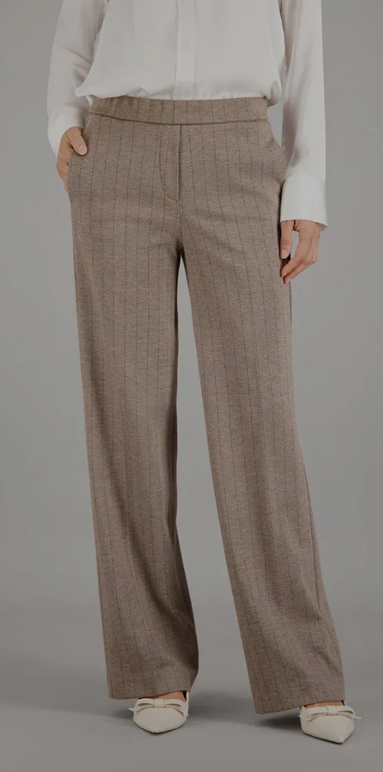 Camel-herringbone pants