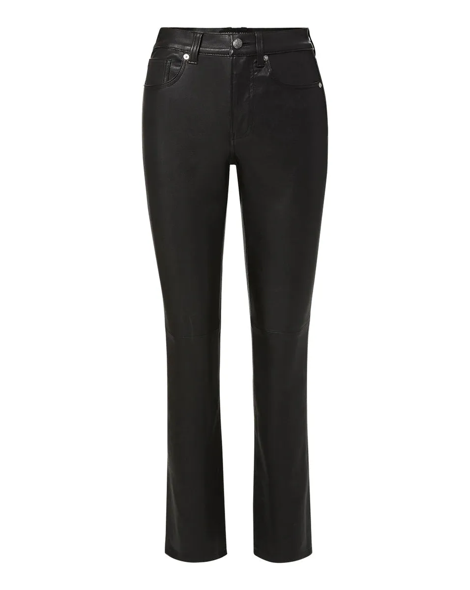 Carly Kick-Flare Leather Pant