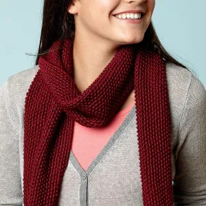 Caron Knit Burgundy Scarf