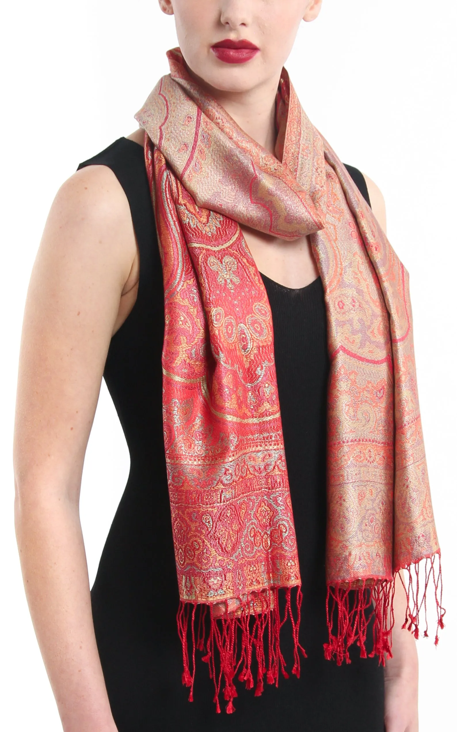 Cherie Red Silk Scarf - MCM/L203