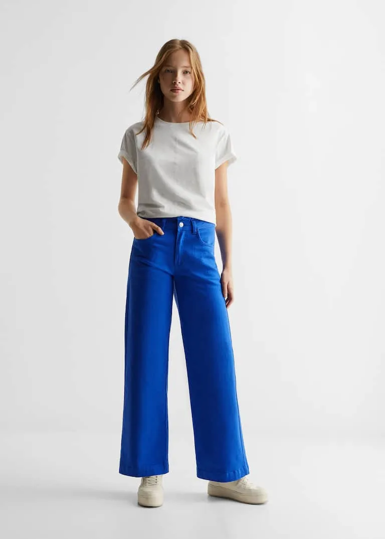 Colour-washed Wideleg jeans