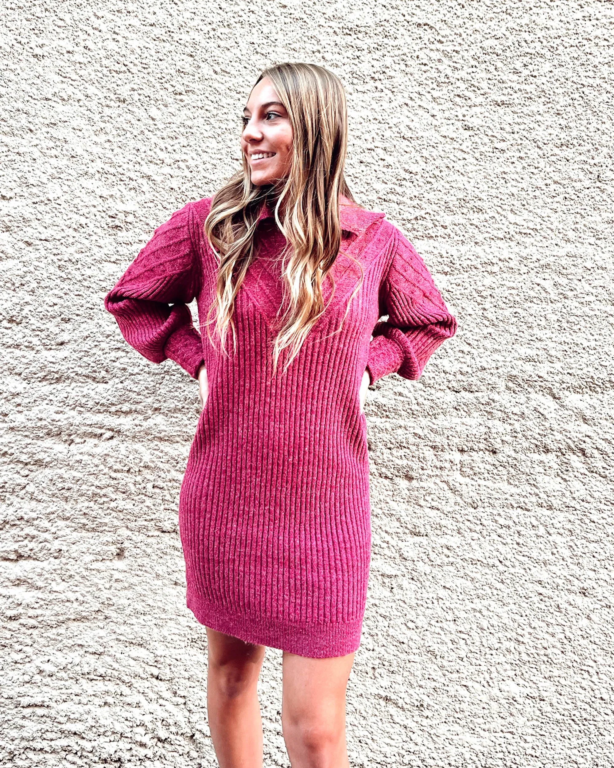 Cranberry Sweater Dress