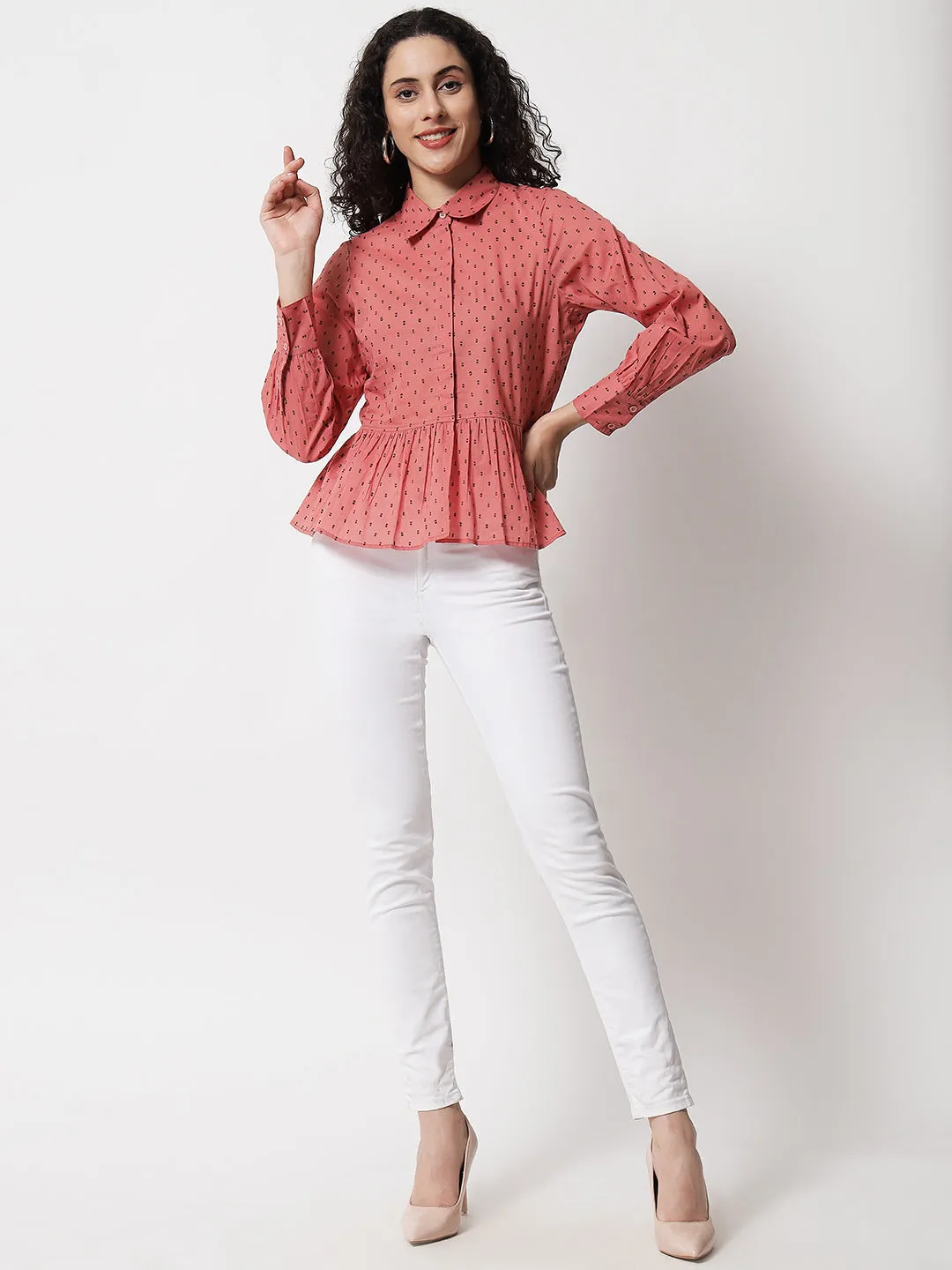 Crepe Shirt Style Top