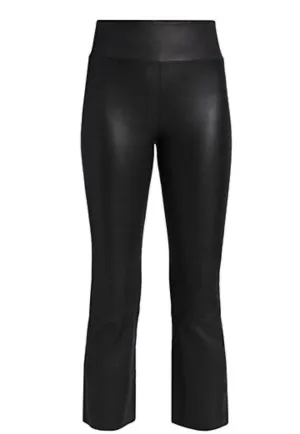 Crop Flare Leather Leggings