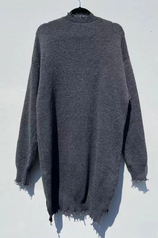 Dark Heather Grey Smile Sweater Dress