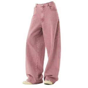 Dust Pink Skater Girl Loose Jeans