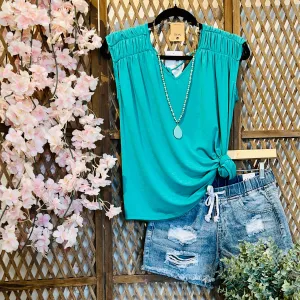 Emerald Chic Detail Top