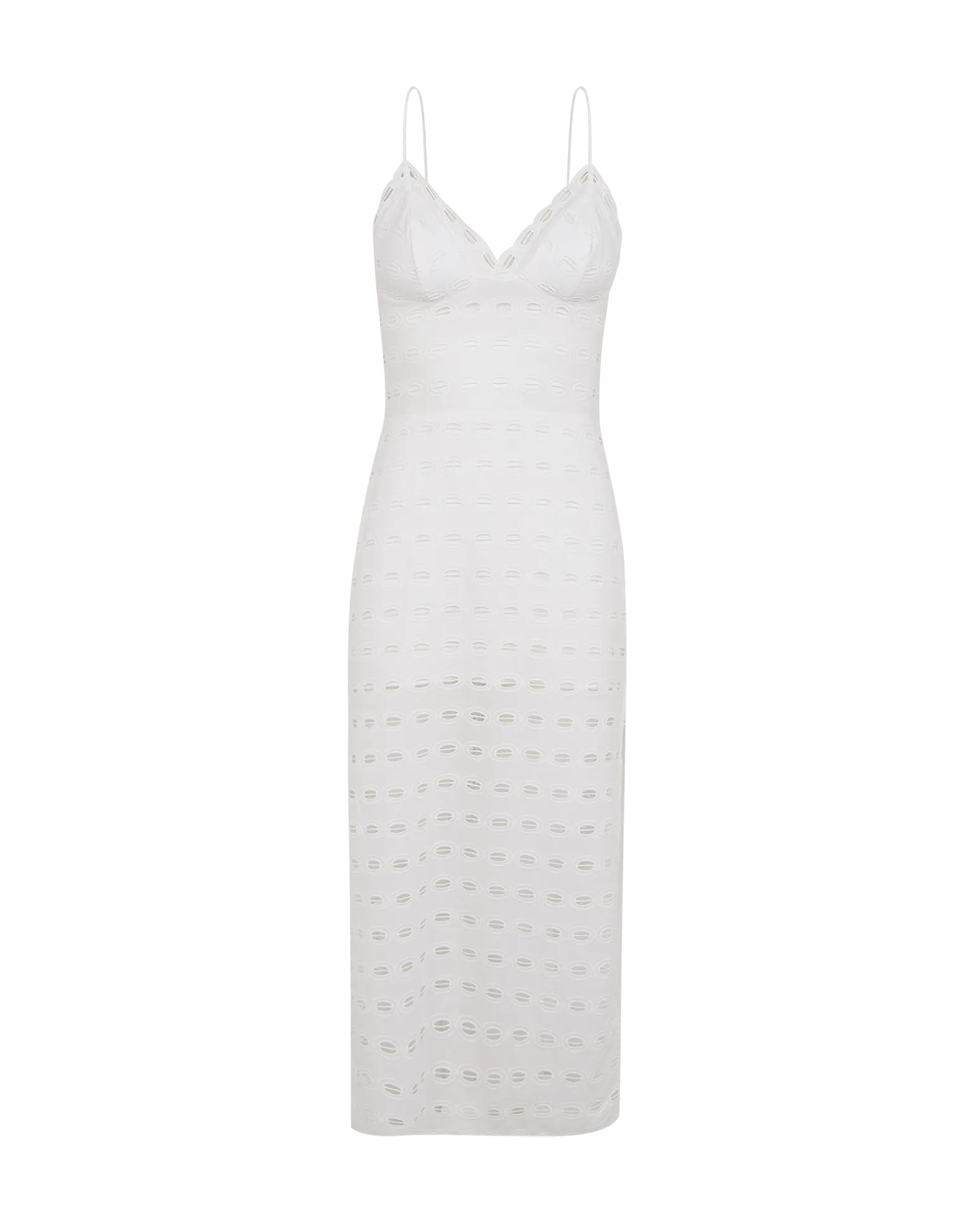 Eyelet Raya Midi Dress - Off White