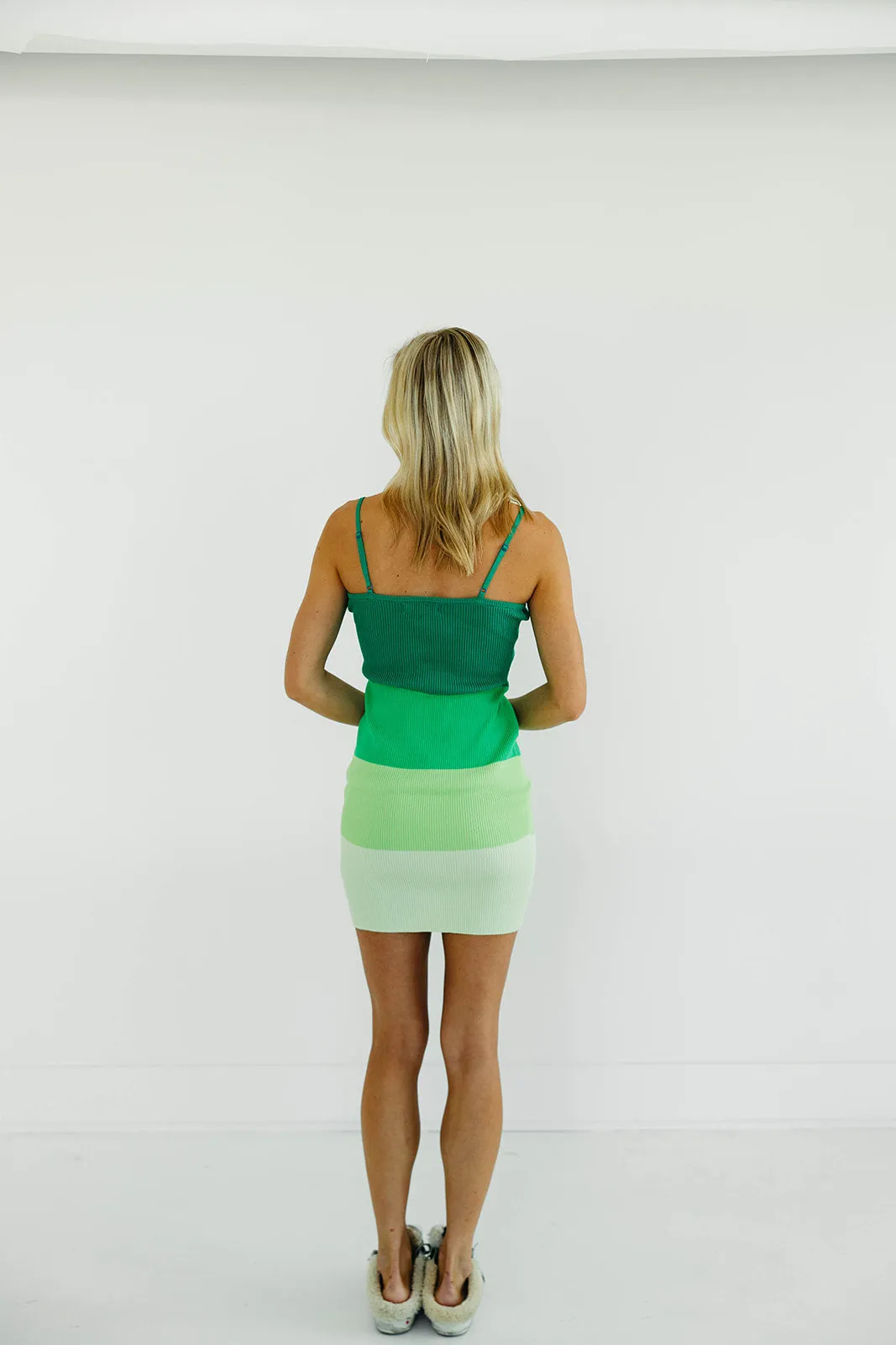 Falling for Color Block Dress - Green Multi