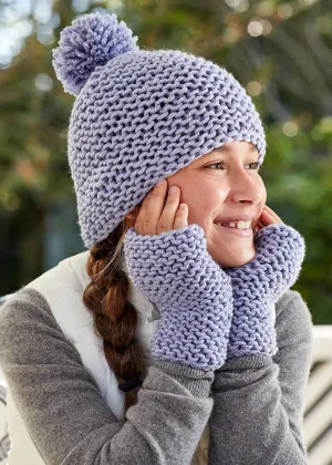 Free Flat Hat & Mitts Pattern