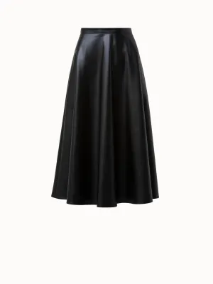 Full Circle Faux Leather Midi Skirt