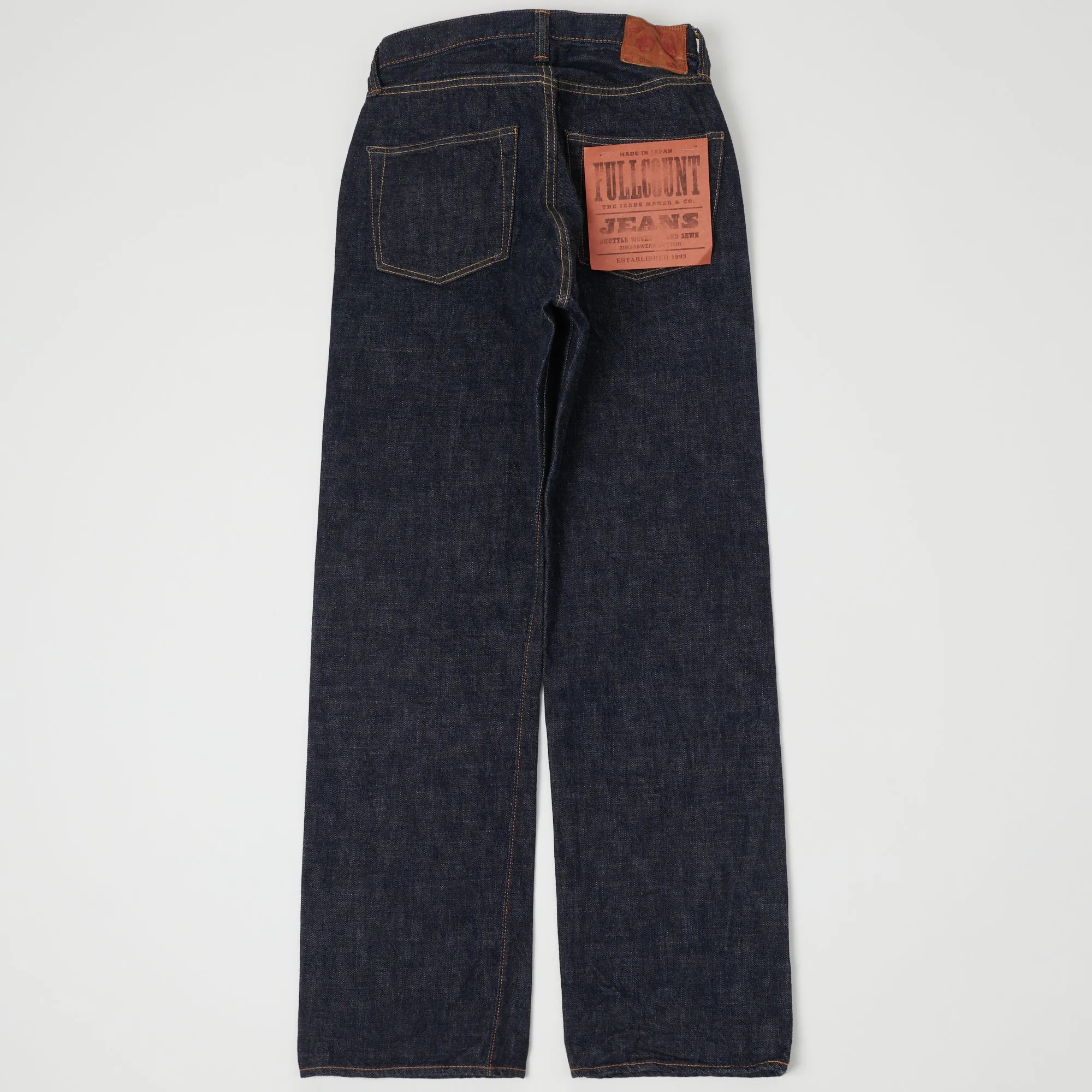 Full Count 0105W 13.7oz 'Plain Pocket' Wide Straight Jean - One Wash