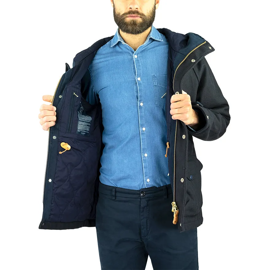 Giaccone MANIFATTURA CECCARELLI Fisherman Parka in Lana Blu Navy