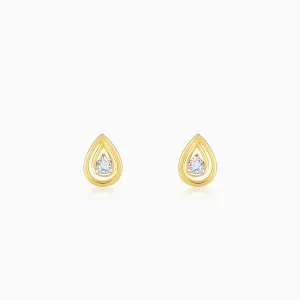 Gold Raindrop Diamond Earrings