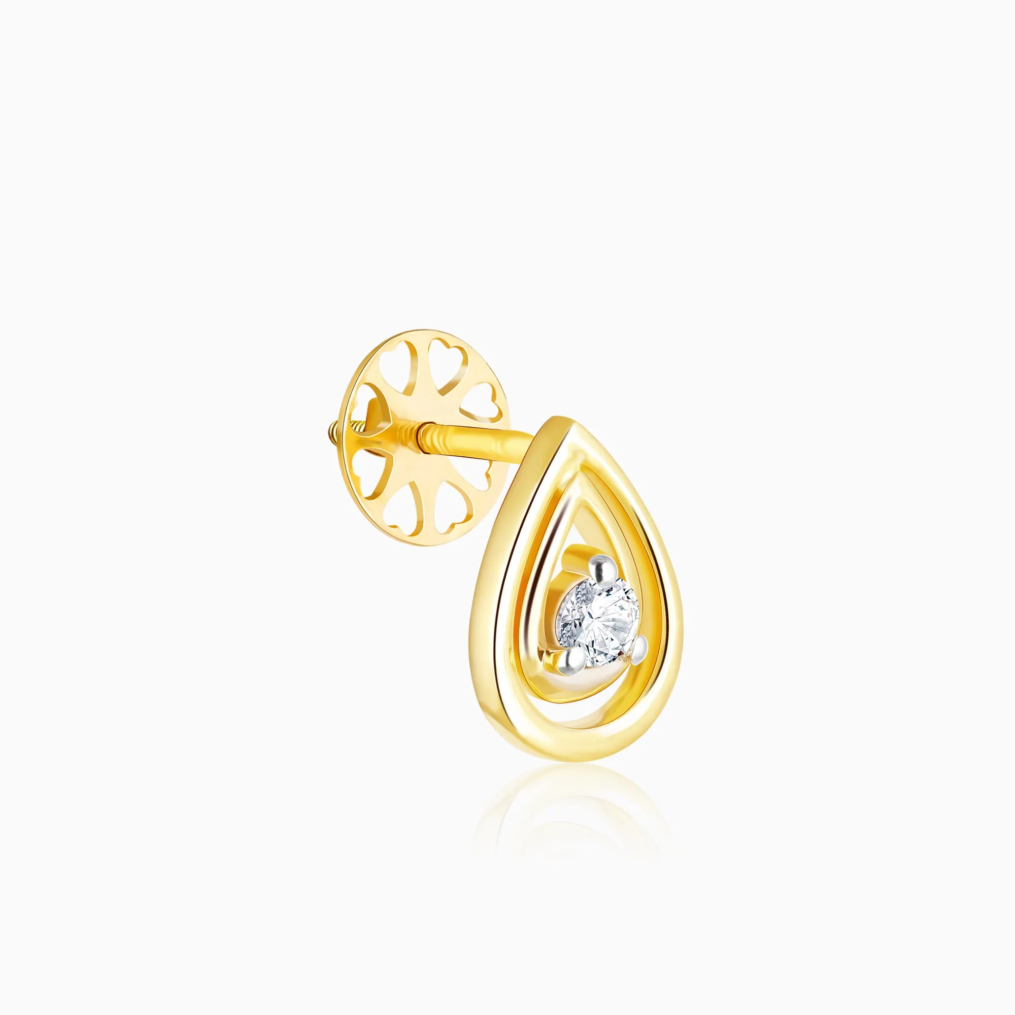 Gold Raindrop Diamond Earrings