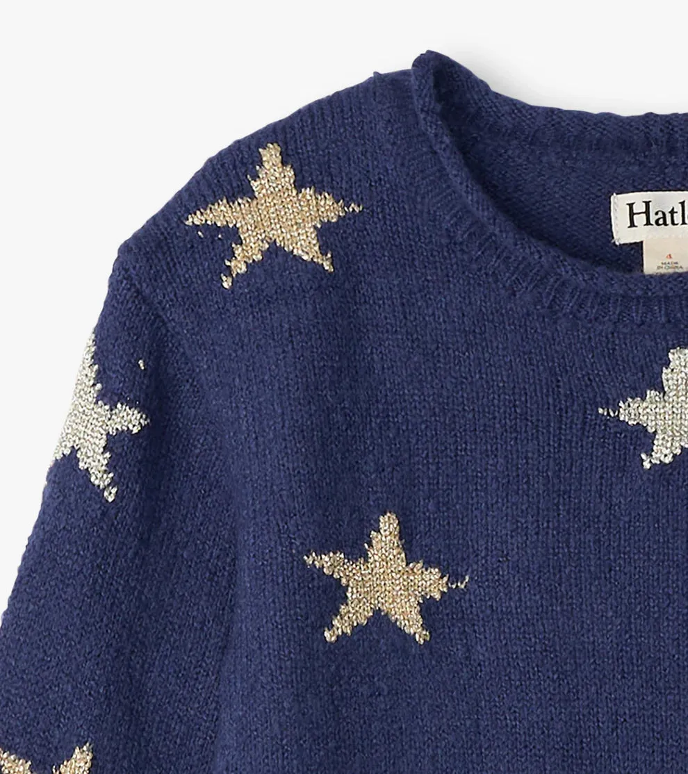 Hatley Starlight Sweater Dress in Blue