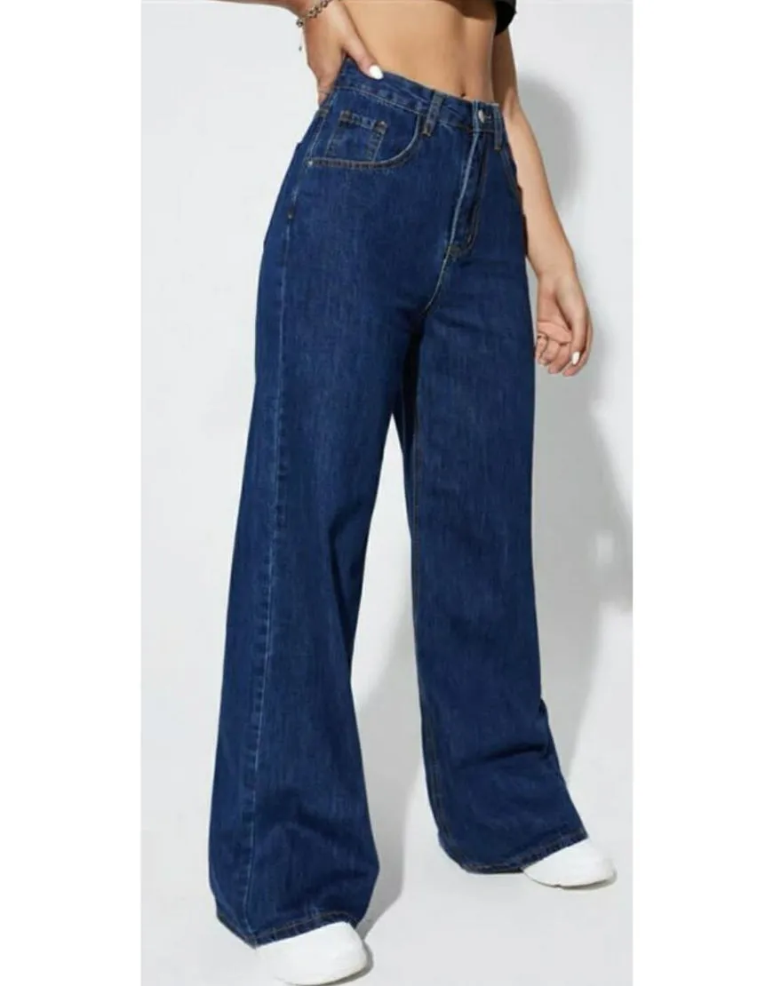 High Rise Wide Leg Jeans Indigo