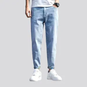 High-waist loose jeans for men