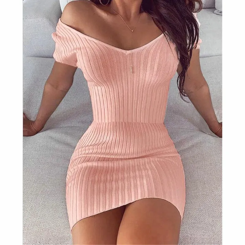 Joskaa hoco dresses Christmas Gift Sexy Club Off Shoulder Long Sleeve Bodycon Dress For Women 2024 Winter White Knitted Sweater Mini Woman Dresses Robe Femme