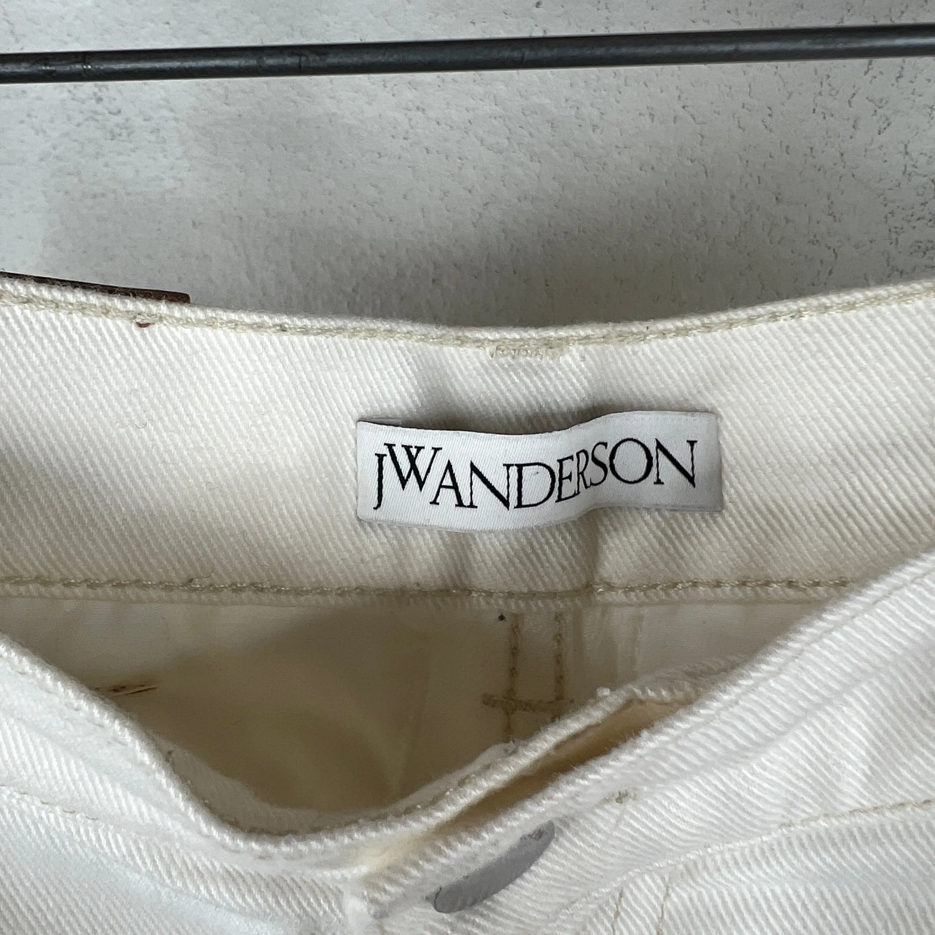 JW Anderson Wide Leg Grid Logo Cuff Jeans