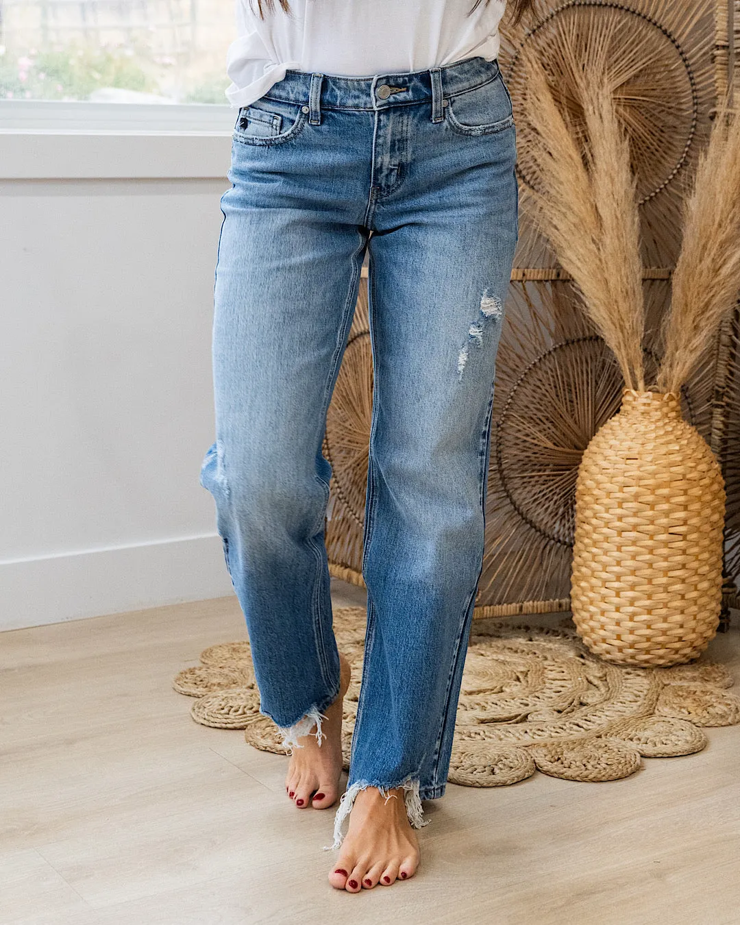 KanCan Misty Distressed Straight Jeans