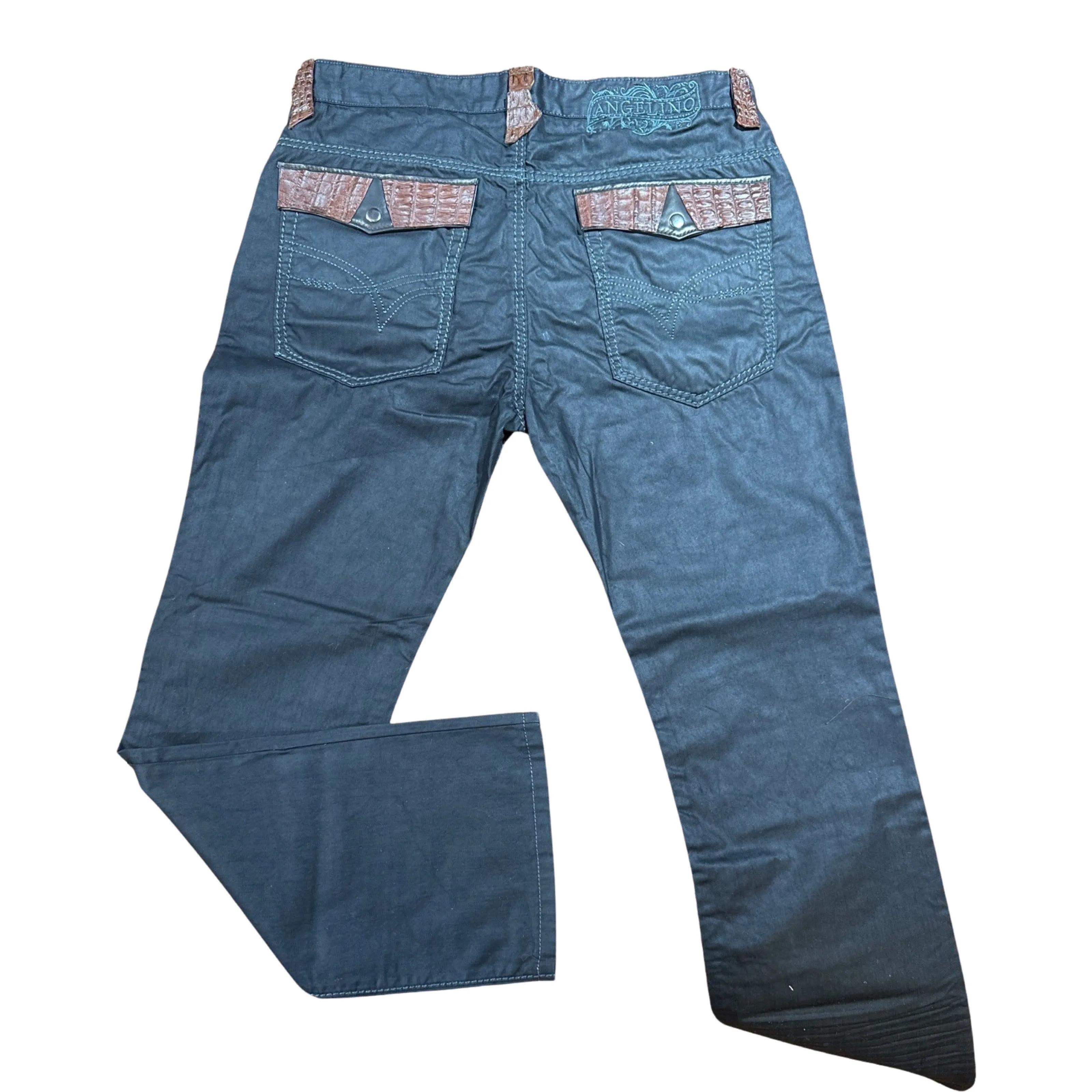 Kashani x Angelino Jeans w/ Brown Alligator Pocket Flaps