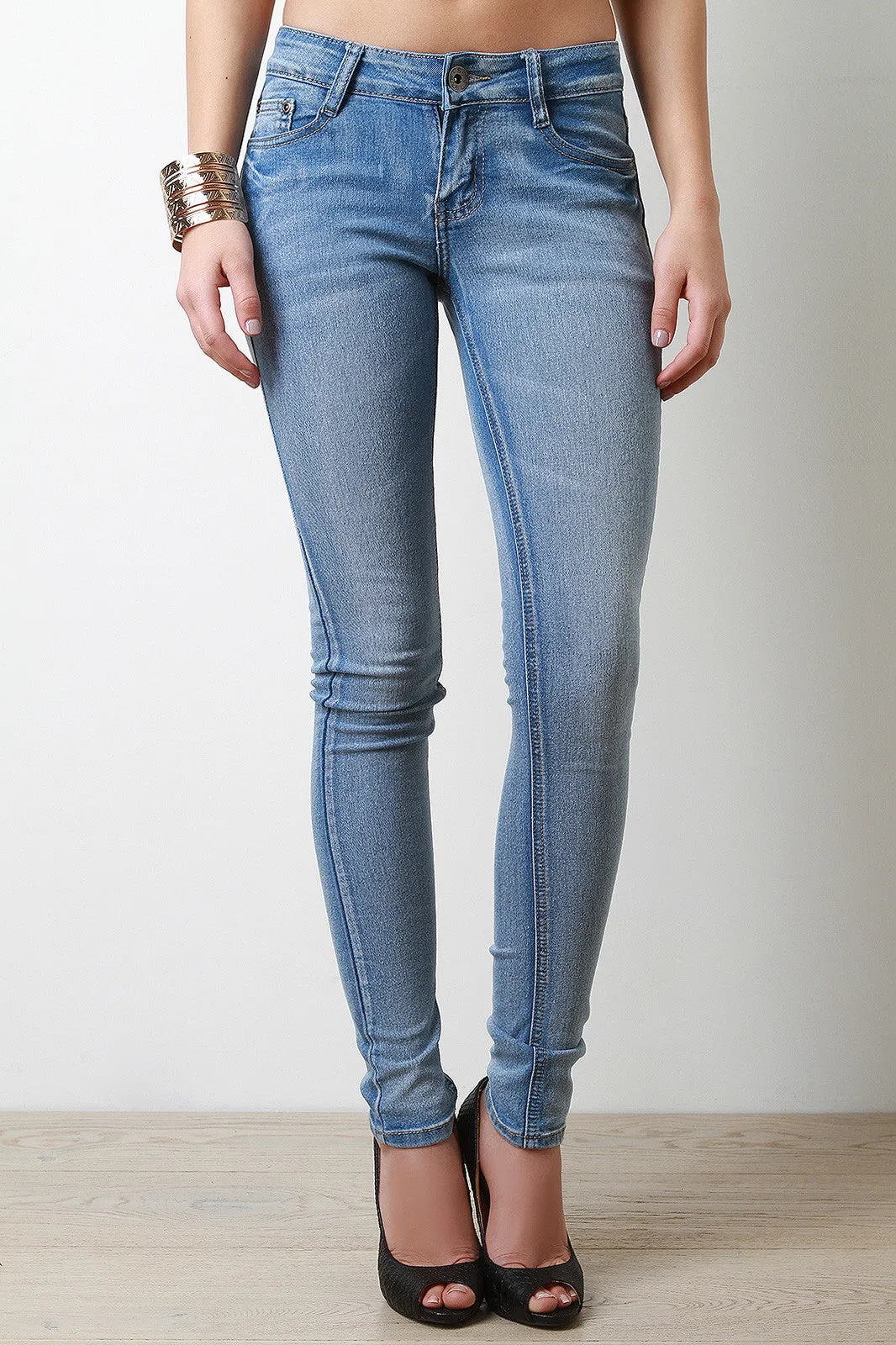 Key Loop Denim Skinny Jeans