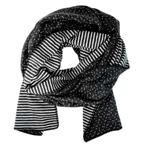 Knit Scarf - Oblong - Reversible (Black White) by Dana Herbert