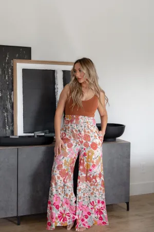 Kristen Retro Flowy Floral Pants