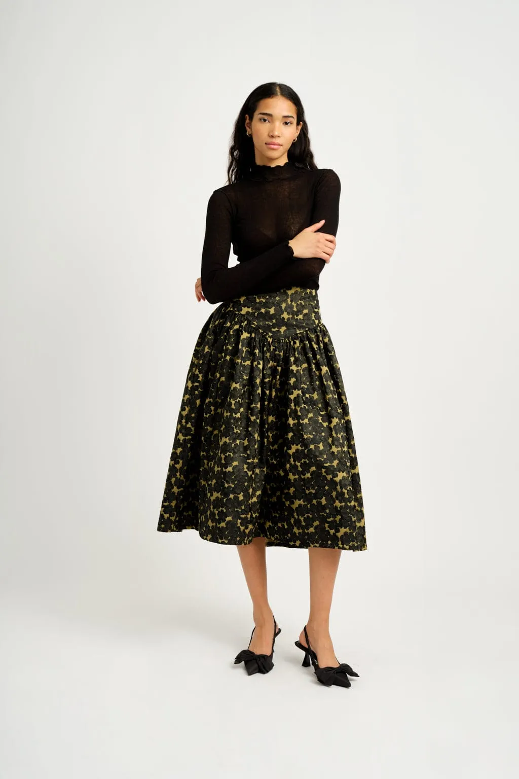 Lucille Skirt Chartreuse Jacquard