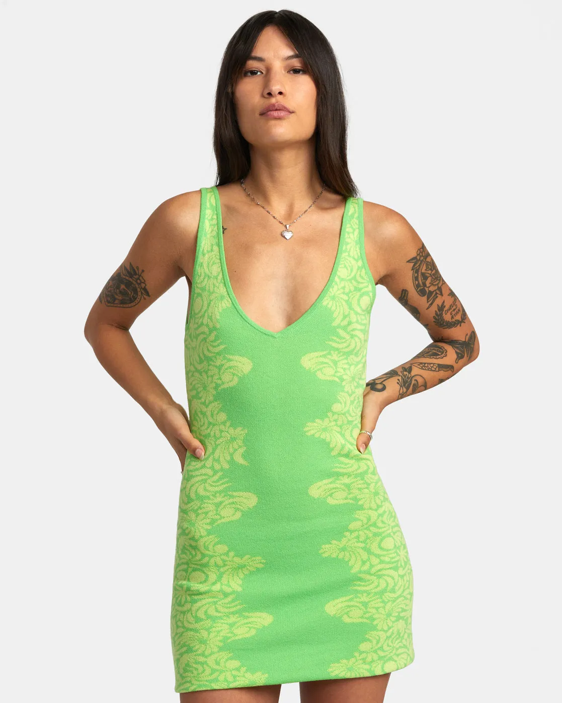 Mai Tai Knitted Bodycon Dress - Green Flash