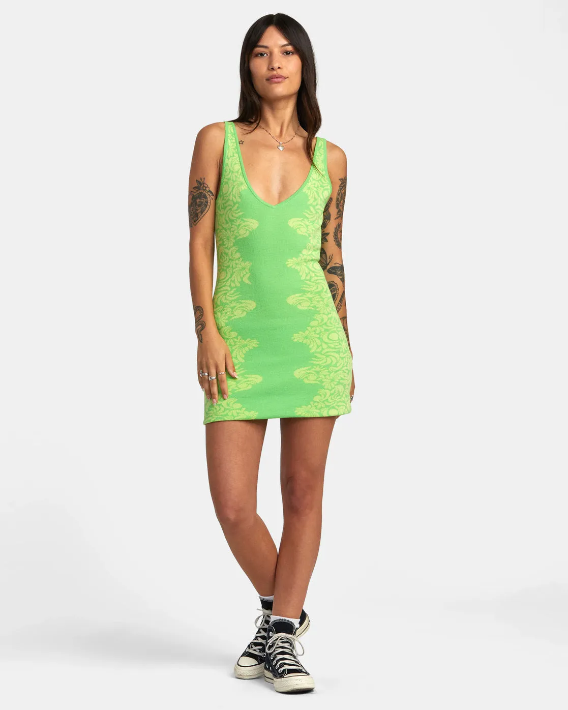 Mai Tai Knitted Bodycon Dress - Green Flash