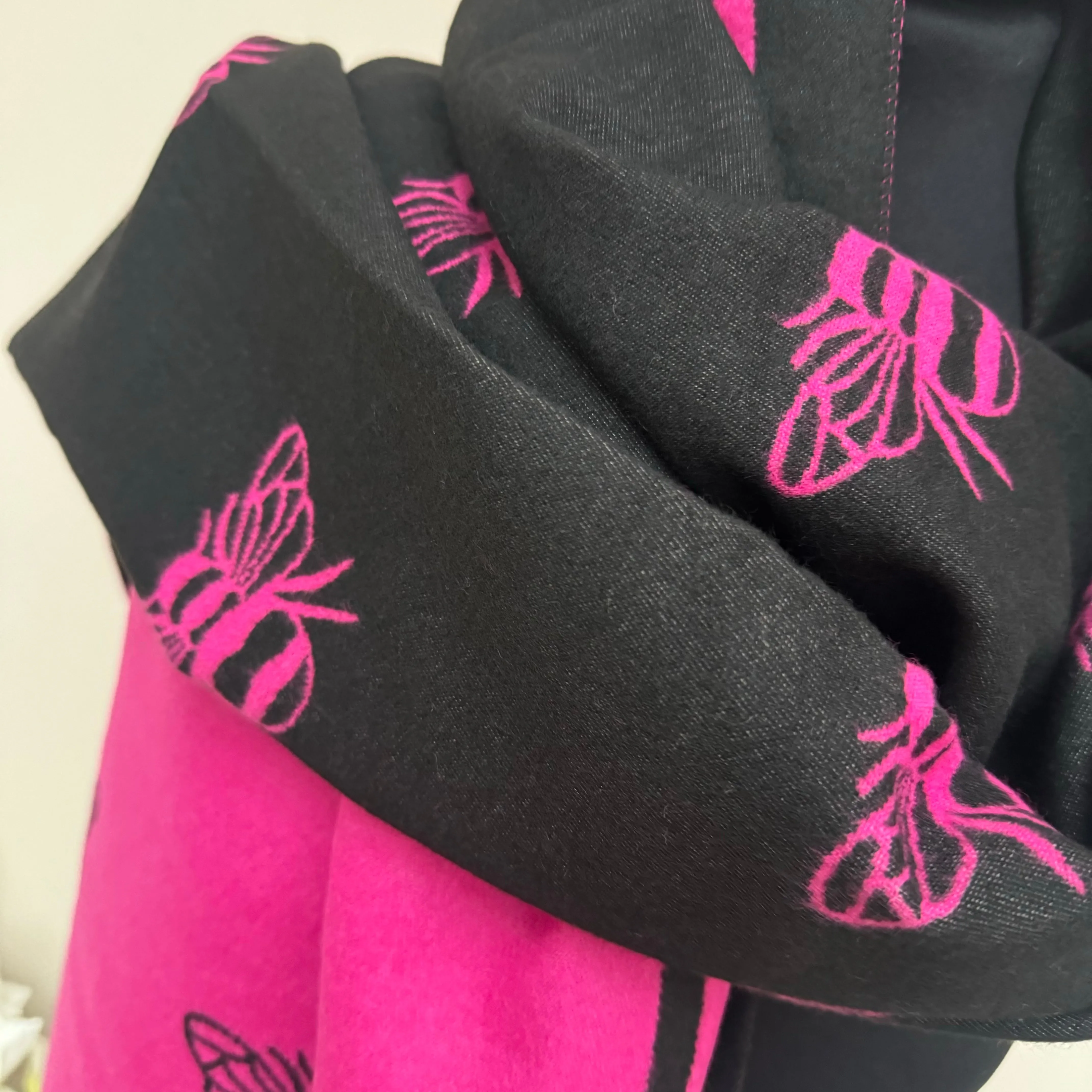 Malissa J Reversible Bee Design Scarf