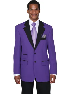 Mens 2 Button Black Lapel Prom Tuxedo in Purple Purple Prom Tuxedos