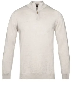 Merino Half Zip Knitwear Beige