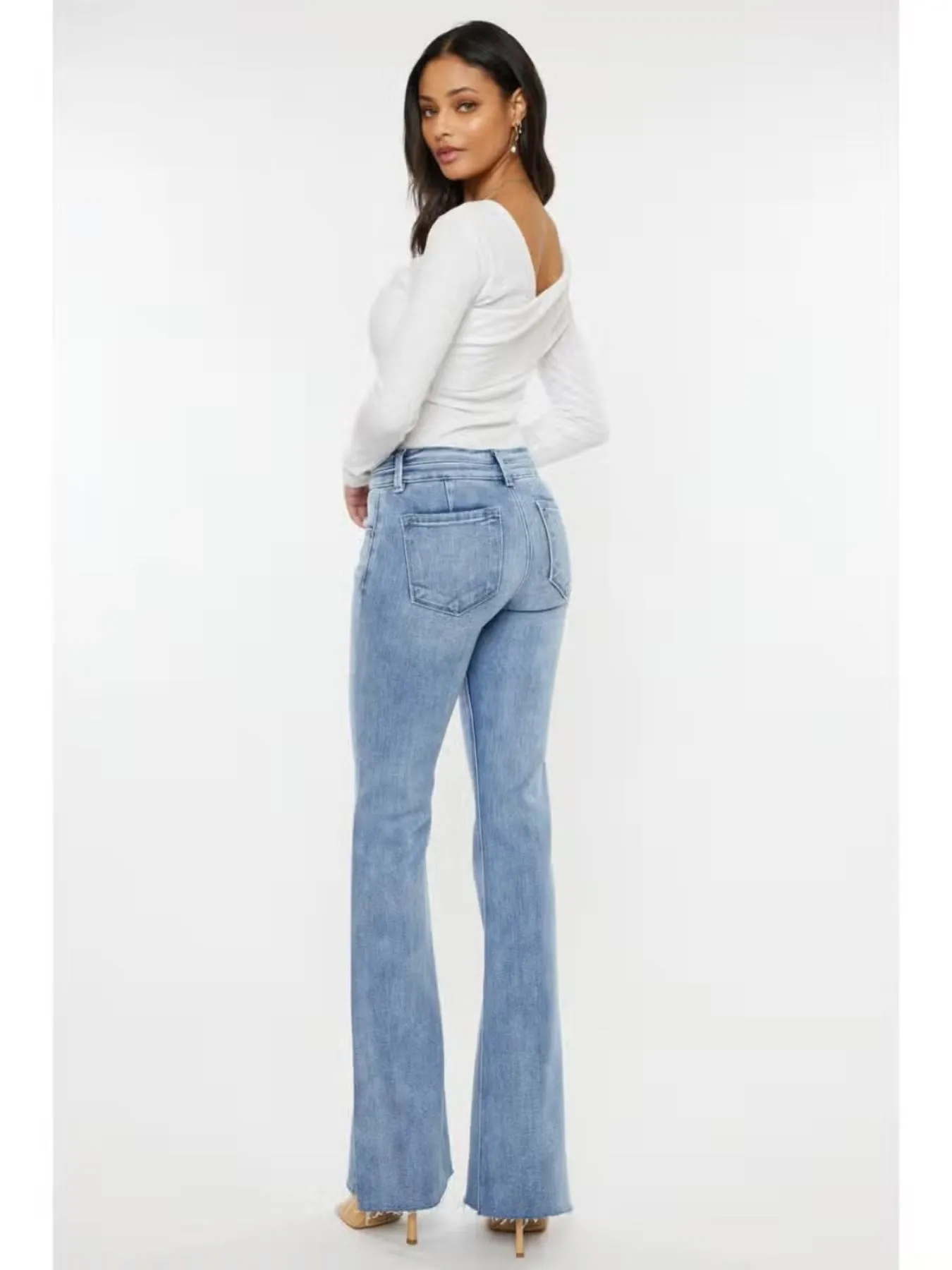 Mid Rise Flare Jeans