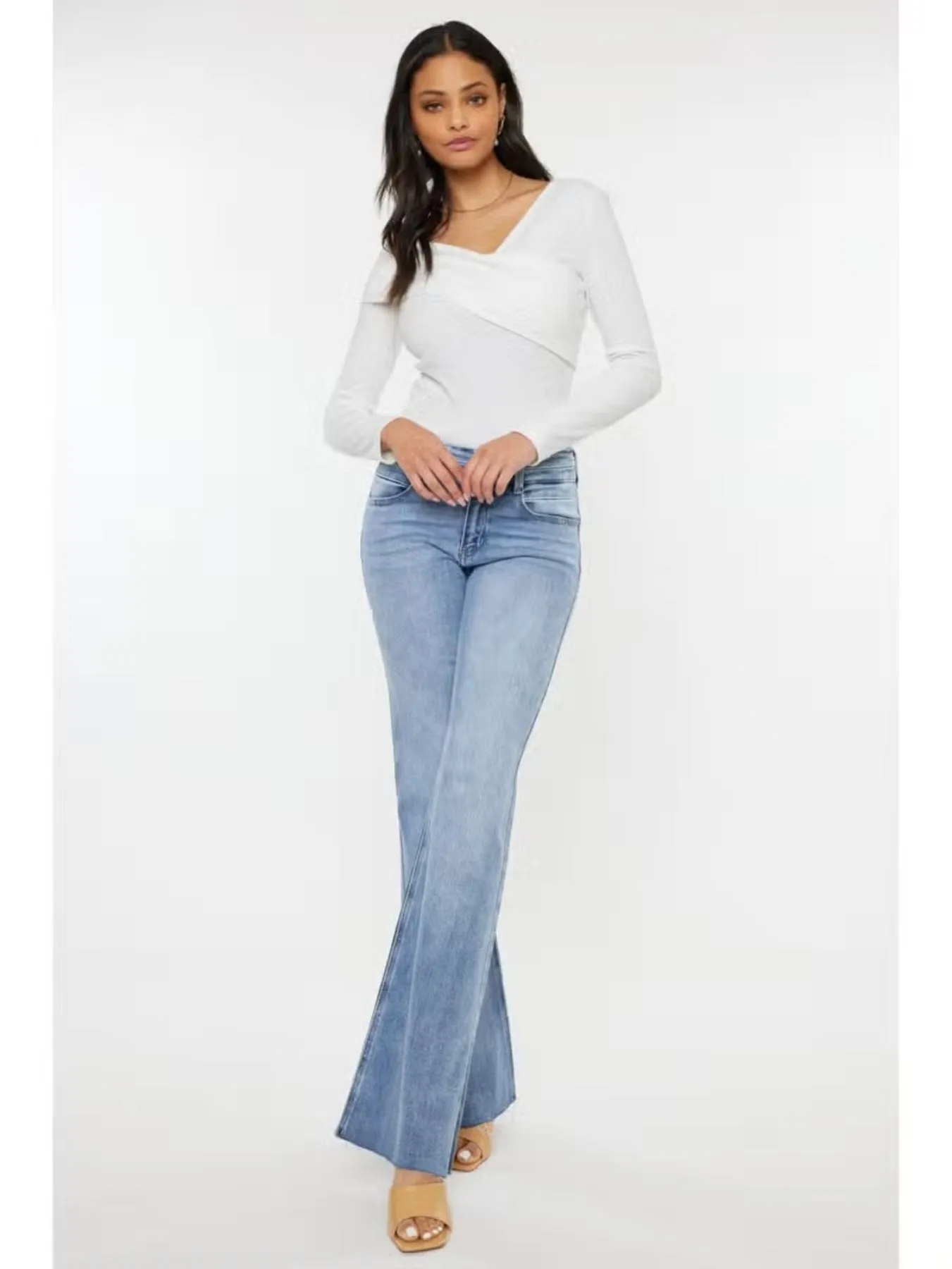 Mid Rise Flare Jeans